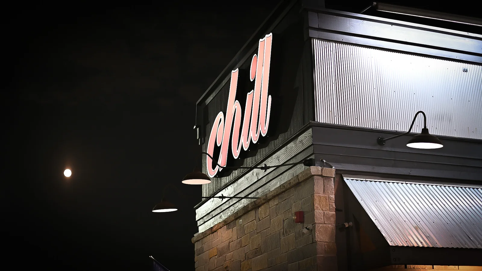 Chill bar outside sign at Chill Bar & Grill in Lewisville, TX