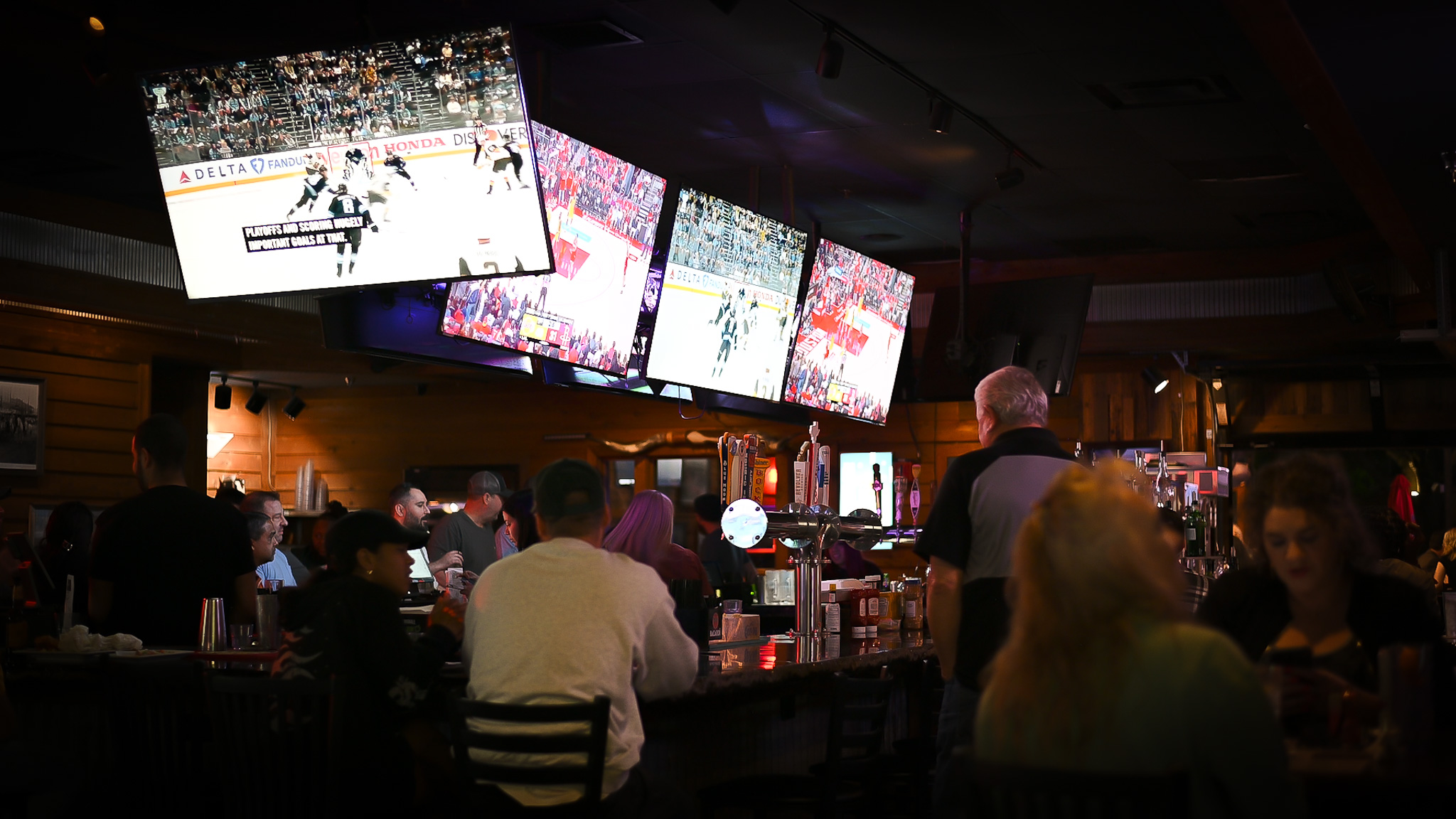 Sports bar TVs at Chill Bar Lewisville