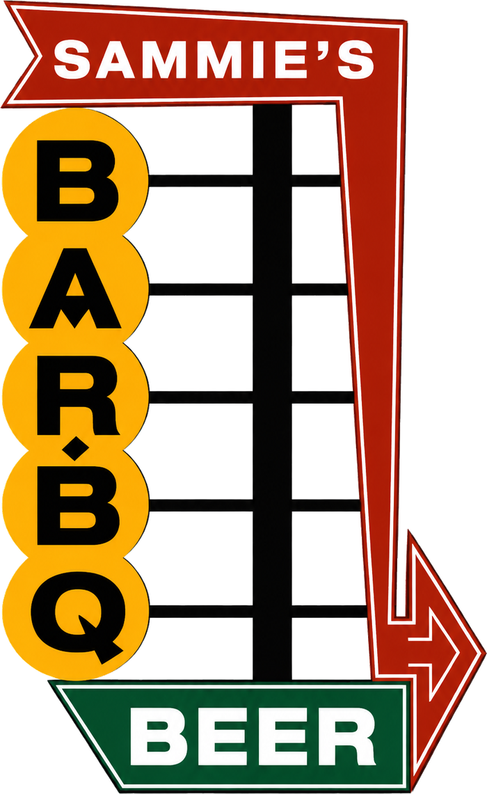 Illustrated Sammie's Bar-B-Q Beer neon sign