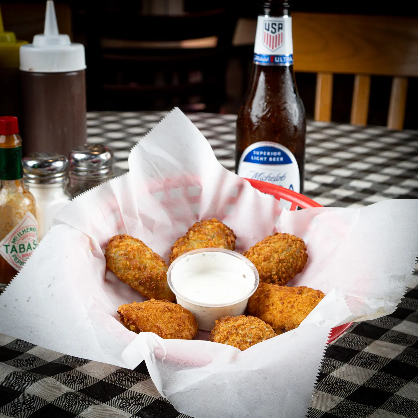 Jalapeno poppers on a tray